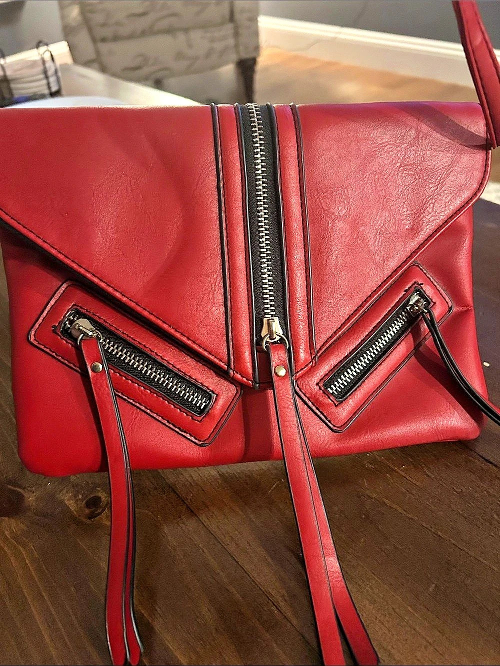 Olivia Miller Red & Black Crossbody Bag